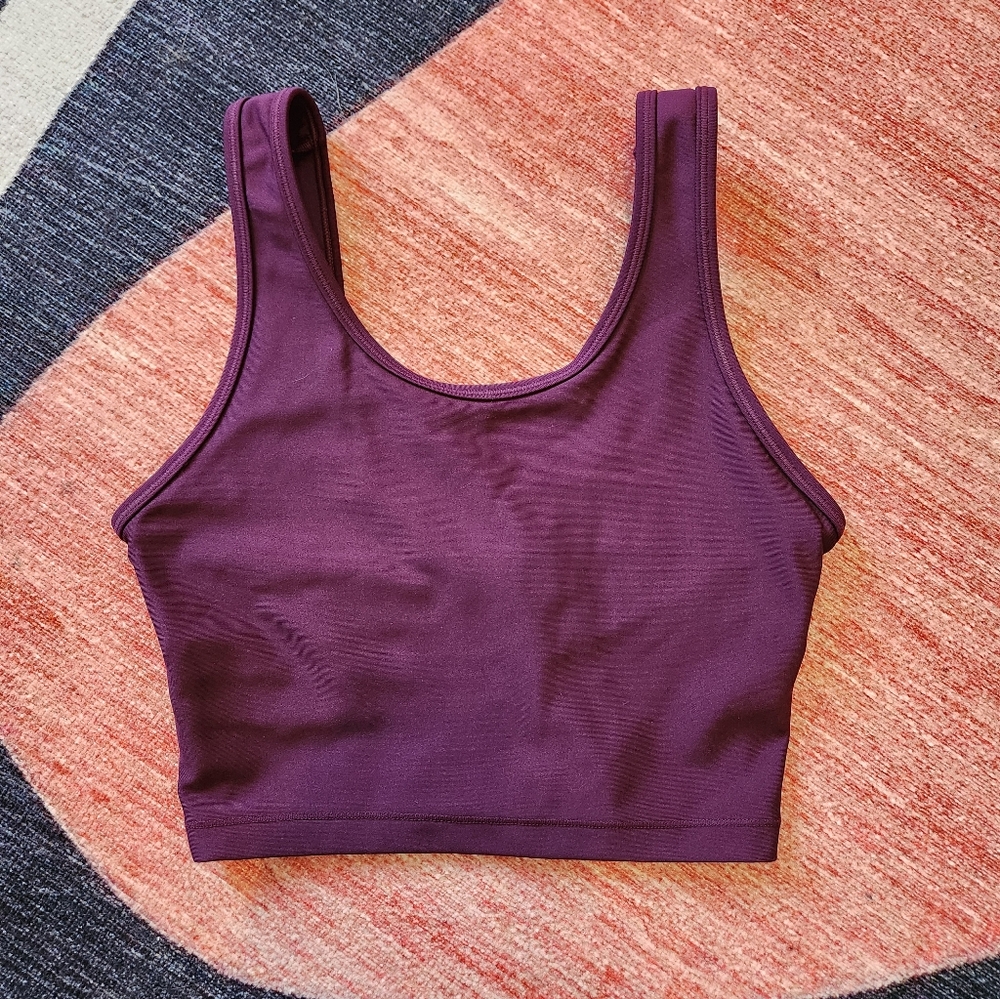 Longline purple sportsbra, size small